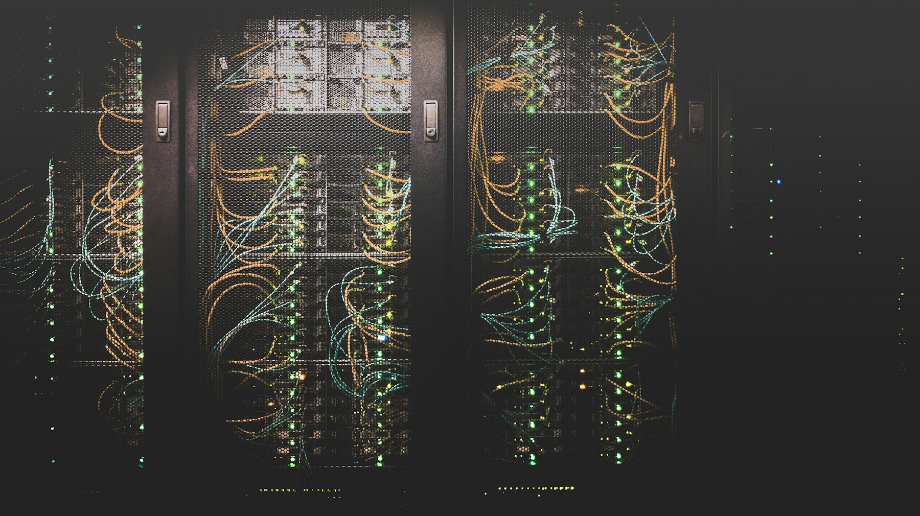 Server racks in a secure machine room